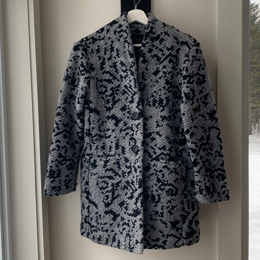Banana Republic Collarless Wool Blend Knit Coat